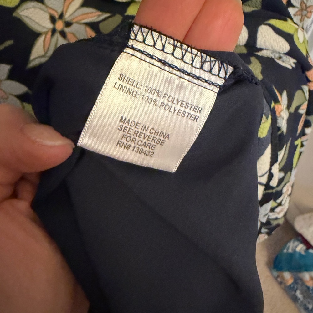 MODCLOTH Befits Your Brilliance Dress Navy Floral Print Medium Retro Size XL - Picture 8 of 9